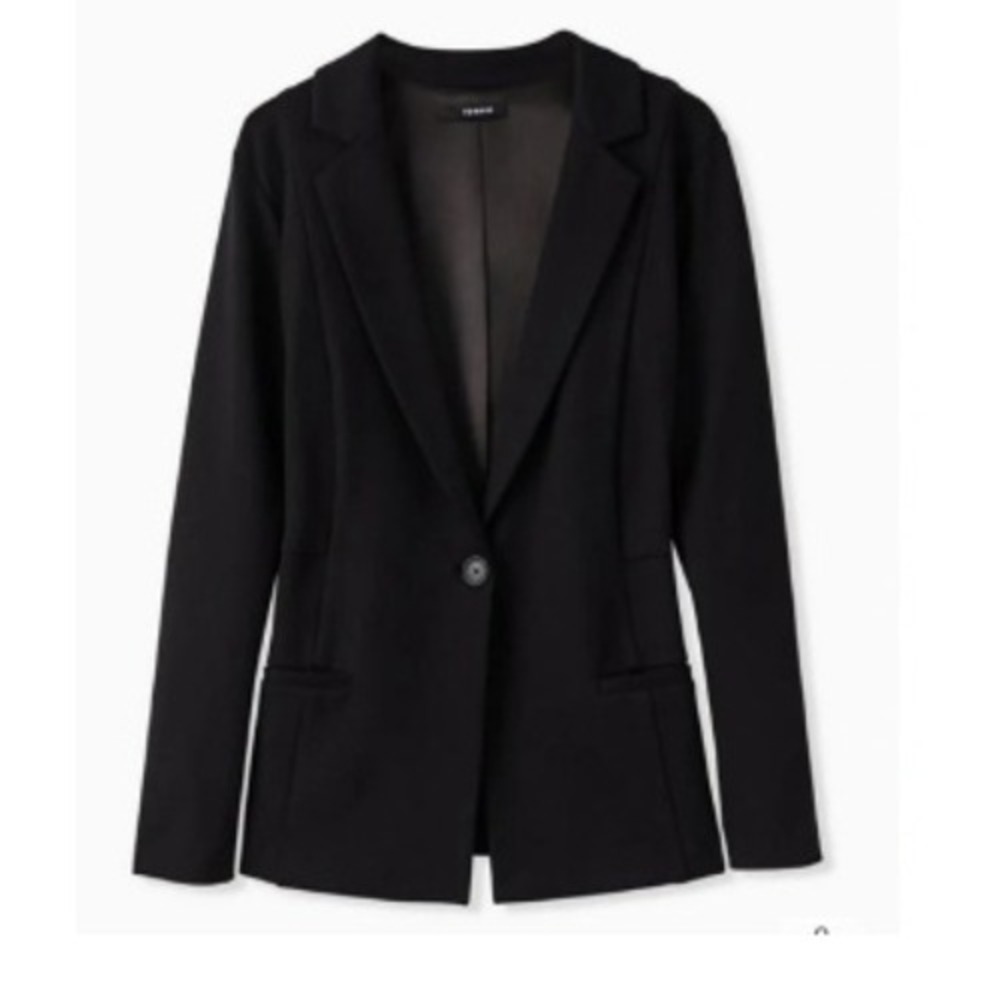 Torrid Studio Ponte Classic Blazer Black Single Button Office Career Size 2X